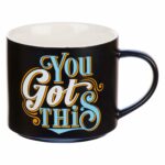 XL Black Coffee Mug You Got This, Funny Birthday Gifts for Women/Men, Mom, Dad Co-worker Boss Lady Mug, Retro-Inspired Designs - 15oz Cup