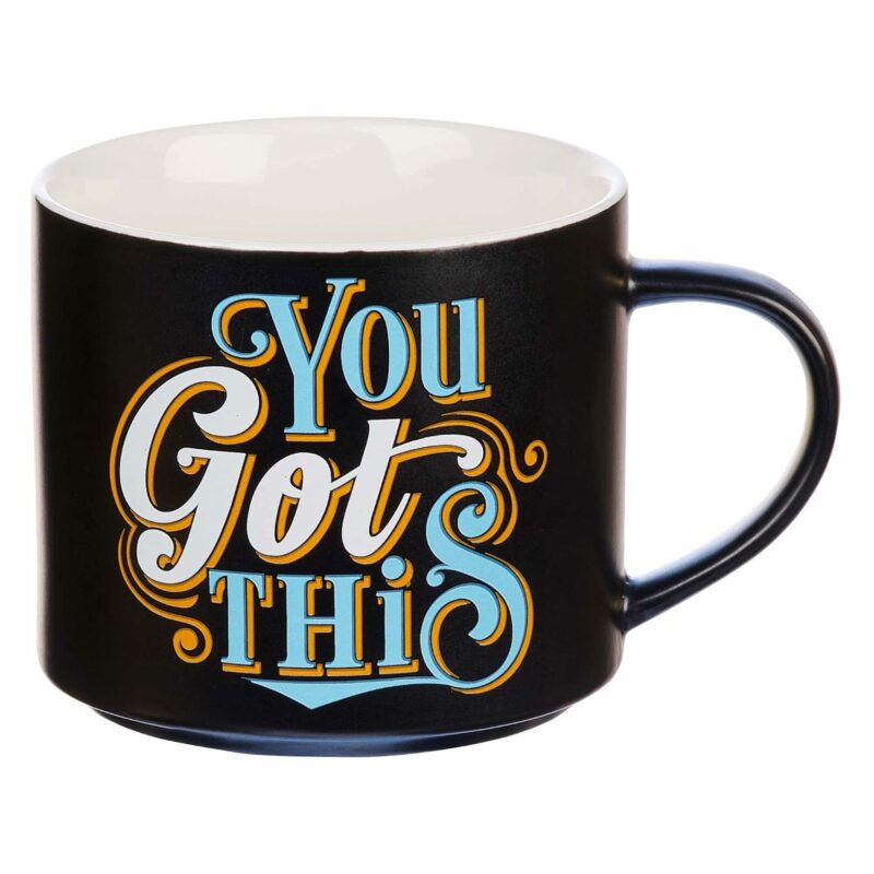 XL Black Coffee Mug You Got This, Funny Birthday Gifts for Women/Men, Mom, Dad Co-worker Boss Lady Mug, Retro-Inspired Designs - 15oz Cup