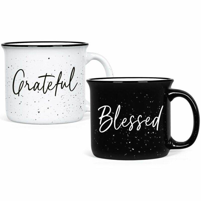 YHRJWN Christian Gifts, Grateful Blessed Coffee Mug, Christian Mugs, Couple Mugs, Religious Gifts for Men Women, Couple Gifts for Christmas, Faith Mug, Wedding Bridal Shower...