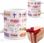 You Are Christian Inspirational Mug Gift for Women Pastors Wife, Biblical Appreciation Gifts, Positive Christian Faith Jesus God Bible Verses Mug, Baptism Mug Gifts for...