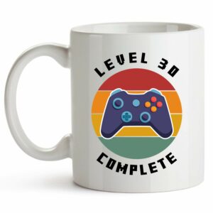 YouNique Designs 30th Birthday Mug, 11 Ounces, 30th Birthday Coffee Cup For Men, 30th Birthday Gifts for Men (White)