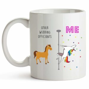 YouNique Wedding Officiant Mug, 11 Ounces, Unicorn Mug, Officiant Coffee Mug, Will You Be Our Officiant Proposal Cup, Officiant Proposal Gifts (White)
