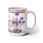 11oz & 15oz Lavender Wildflower Mug, Watercolor Flowers, Butterfly Gifts, Flower Mug, Pressed Flowers Mug, Lavender Mug, Floral Coffee Mug, Cute Mugs (Pink, 15oz),...