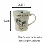 14oz Dog Lovers Mug, Dog Coffee Mug Funny Ceramic Tea Cup Novelty Gifts for Office and Home Women Girls Men Dishwasher Microwave Safe (French Bulldog,B)