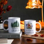 2 Pcs Promoted to Abuela and Abuelo Coffee Mugs Set New Grandparents Gifts First Time 2025 Grandma and Grandpa Pregnancy Announcement Gifts Christmas Gifts for New Grandparents