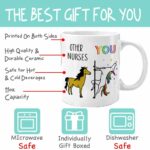 2PCS Gifts Set Included Cute Nurse Badge Reels & Mug Funny Nurse Coffee Mug 11 OZ, Novelty Coffee Mug Gifts for Nurse, Graduation Gifts for Nurse, Reels Themed Badge Holders...