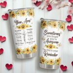 34HD Inspirational Religious Gifts for Women, Christian Tumbler with Lid, 20 oz Stainless Steel Bible Verse Coffee Mug, Sunflower Cup, Mothers Day Gifts for Christian Mom...