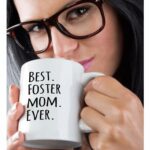 3dRose Best Foster Mom Ever Mug, Black, 11 oz