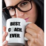 3dRose Volleyball-Best. Coach. Ever Ceramic Mug, 11 oz, White