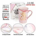 70th Birthday Gifts Women 70 Years Old Fabulous Funny Seventy Birthday Coffee Mugs Cup Ideas for Mom Sister Female Coworker Friend, 14Oz Pink