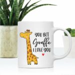 Andaz Press Valentine’s Day Funny 11oz. His Her Couples Coffee Mug Gift, You Bet Giraffe I Love You, Giraffe Heart Graphic, 1-Pack, Gift Box Giraffe Valentines Mug Valentines...