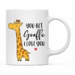 Andaz Press Valentine’s Day Funny 11oz. His Her Couples Coffee Mug Gift, You Bet Giraffe I Love You, Giraffe Heart Graphic, 1-Pack, Gift Box Giraffe Valentines Mug Valentines...