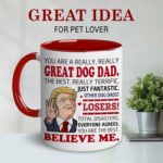 BECHUSKY Dog Dad Mug - Great Gift Idea For Pet Lovers - Fathers Day, Christmas, Birthday Gift For Dad, Husband, Grandpa, Uncle
