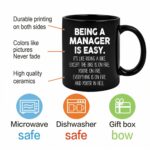 Being A Manager Is Easy 11 Oz Coffee Mug, Funny Manager Gifts for Women Men, Boss, Leader, Boss Lady, Appreciation Manager Gift Ideas, Boss Day Christmas Manager Cup-z87