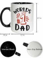 Best Dad Mug - Dad The Man The Myth The Legend Mug - White 11oz Dad Coffee Mug -World's #1 Dad - Ceramic Coffee Mug for Fathers - Dad Christmas Gift & Gifts for Dad
