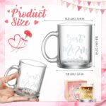 Best Mom Ever Glass Coffee Mug Mom Mother Gifts Birthday Gifts for Mom from Daughter Son Women Gifts for Mom Mother's Day Gifts 12 oz with Spoon and Gift Box