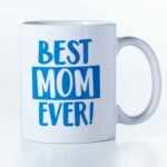 Best Mom Ever Porcelain Coffee Mug, 12 oz, Pink, Pink; White
