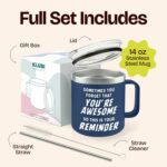 Birthday Gifts for Men - Sometimes You Forget Your Awesome Gifts for Men Over 50 14oz Navy Funny Coffee Mugs Inspirational Unique Thank You Gift Ideas Present for Him