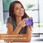Birthday Gifts for Women Her, Sometimes You Forget You're Awesome Coffee Mug, Inspirational Gift for Anniversary, Wife Girlfriend Bestie,14oz Coffee Mug with 2 Lids