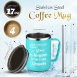 Bokon 4 Sets Employee Appreciation Coffee Mug Gifts 17oz Thank You Coffee Tumbler You Are Awesome Gifts Inspirational Travel Mugs Appreciation Gift for Women Men Team...