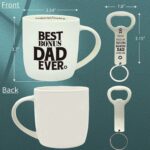 Bonus Dad Coffee Mug 12oz Ceramic, Stepfather Keychain Bottle Opener, Best Bonus Dad Ever Gifts from Son Daughter, Thank You Gift for Stepdad, Fathers Day, Birthday, Christmas,...