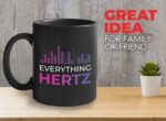 Bubble Hugs Audio Engineer Coffee Mug 11oz Black - Everything Hrtz - Musician Studio Engineer Singer Knob Sliders Band Artist Recording Technician Music Editor DJ Songwriter