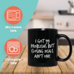 Bubble Hugs Realtors Coffee Mugs - Gifts for Women Real Estate Agent Salesman Employees - Best Closer Sold (Design 2 Black, 11 Oz)