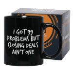 Bubble Hugs Realtors Coffee Mugs - Gifts for Women Real Estate Agent Salesman Employees - Best Closer Sold (Design 2 Black, 11 Oz)