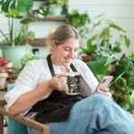 Cat & Plant Lovers Mug - Gardening Gift For Women, Cat Mom Present, Plant Lady Gift