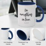 Ceramic Novelty Coffee Mug Do Everything In Loves.1 Corinthians 16 14 Mug For Hot Drinks Tea Cocoa Cappuccino Latte Mug Tea Cup Christmas Mug Valentine's Day Gifts 11Oz Blue Mug
