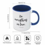 Ceramic Novelty Coffee Mug Do Everything In Loves.1 Corinthians 16 14 Mug For Hot Drinks Tea Cocoa Cappuccino Latte Mug Tea Cup Christmas Mug Valentine's Day Gifts 11Oz Blue Mug