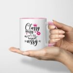 Classy Sassy a Bit Smart Assy Ceramic Coffee Mug Cute Birthday Present for Woman White Elephant Gift Exchange for Friend Coworker Boss Lady Wife Girlfriend Graduation Gift Tea...