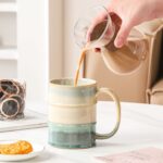 Coffee Mug, 22 oz Beer Mugs Large Ceramic Coffee Mug Tea Cups, Handmade Mug with Big Handle for Office and Home, Dishwasher and Microwave Safe (Grayish Blue)