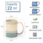 Coffee Mug, 22 oz Beer Mugs Large Ceramic Coffee Mug Tea Cups, Handmade Mug with Big Handle for Office and Home, Dishwasher and Microwave Safe (Grayish Blue)