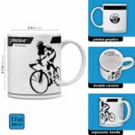 Coffee, Tea & Milk Mug for Cycling and Triathlon Fans - Nice Ceramic Cup with a Cyclist - Best Gift Featuring a Bicycle for Athletes, Bike Lovers, and Riders