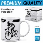 Coffee, Tea & Milk Mug for Cycling and Triathlon Fans - Nice Ceramic Cup with a Cyclist - Best Gift Featuring a Bicycle for Athletes, Bike Lovers, and Riders
