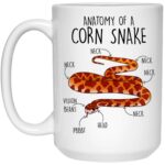 Corn Snake Coffee Mug, Cute Snake Lover Gift, Funny Reptile Mug, Gift For Him, Her, Birthday Cup, Anatomy, Python, Snake Mom, Snake Dad 15oz