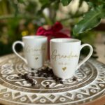 EST 2025 Grandparents Mugs Set Gift for New Grandpa Grandma, Promoted to Be Grandpa Grandma Mug, Baby Reveal Mug Gift, Valentine First Time Grandparents, Pregnancy Announcement...