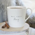 Faithworks Creative Brands Inspirational White Bone China Café Mug/Cup, 14-Ounce, But First Pray