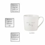 Faithworks Creative Brands Inspirational White Bone China Café Mug/Cup, 14-Ounce, But First Pray