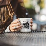Funny Christmas Gift for Cat Mom, Mothers Day Gift Coffee Mug - Best Cat Mom Novelty Ceramic Mug Tea Cup 15 Oz