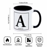 Funny New Year Holiday Gifts for Men Female Initial Coffee Mugs Cups Motivational Porcelain Coffee Cup Monogram A Elegant Gag Presents for Retirement Retirement 11oz Tea Mugs