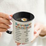 Funny Retirement Gift Mug, Best Retirement Gifts for Coworker Friend Retired Mug, Funny Retirement Weekly Schedule Mug, Retired Calendar Mug for Women Men Birthday Anniversary...