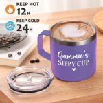 Gammie's Sippy Cup Travel Mug With Handle - Gammie Tumbler Handle - Birthday Gifts For Gammie - Daughter - New Gammie Gifts - Mothers Day Gift - Parent Gift - Gammie Mug, 14oz