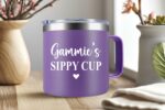 Gammie's Sippy Cup Travel Mug With Handle - Gammie Tumbler Handle - Birthday Gifts For Gammie - Daughter - New Gammie Gifts - Mothers Day Gift - Parent Gift - Gammie Mug, 14oz