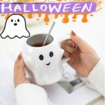 Ghost Mug Novelty 3D Cute Ceramic Coffee Cup Ghostface Mug for Halloween New Year Christmas Birthday Valentines Day White Elephant Gifts for Girlfriend Wife Women for Coffee...