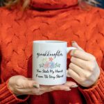 Granddaughter Gifts Coffee Mug, Gifts for Granddaughter Tea Mug, Granddaughter Gifts from Grandma Grandpa, You Stole My Heart Ceramic Mug 11oz, Tea Cup Coffee Mugs Gifts for...