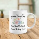 Granddaughter Gifts Coffee Mug, Gifts for Granddaughter Tea Mug, Granddaughter Gifts from Grandma Grandpa, You Stole My Heart Ceramic Mug 11oz, Tea Cup Coffee Mugs Gifts for...