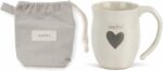 Joyful Heart Cream Inspirational 16 ounce Ceramic Stoneware Coffee Mug