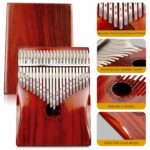 Kalimba Thumb Piano,YUNDIE Portable 21 Keys Mbira Finger Piano with Tune Hammer and Study Instruction,Musical Instruments Gift for Adult Beginners Professional(Brownish Red) (21...